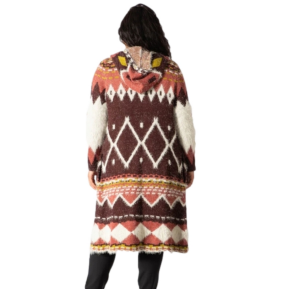 MaxSport super soft hooded Aztec boho coatigan cardigan sweater size‎ large - Picture 2 of 16